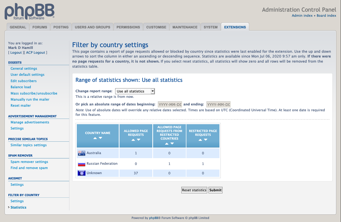 phpBB CDB Filter by country version 1.0.19