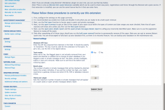 Settings page
