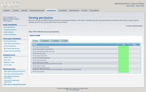 View permissions page