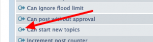Selecting a permission to check
